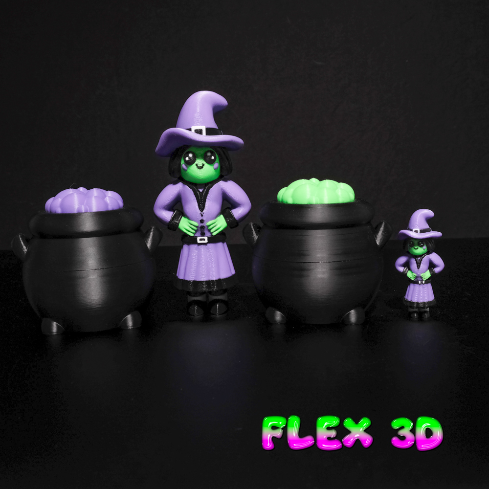 Flex 3D Cauldron Egg with Witch